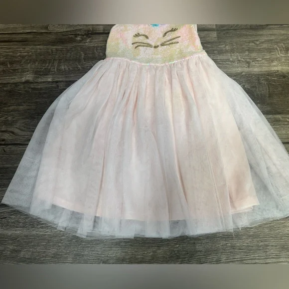 Pink and Gold Kids Dress - Picture 4 of 8